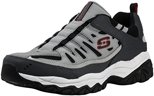 Skechers Men's After Burn M. Fit Wonted Shoes 11 Wide Charcoal Red