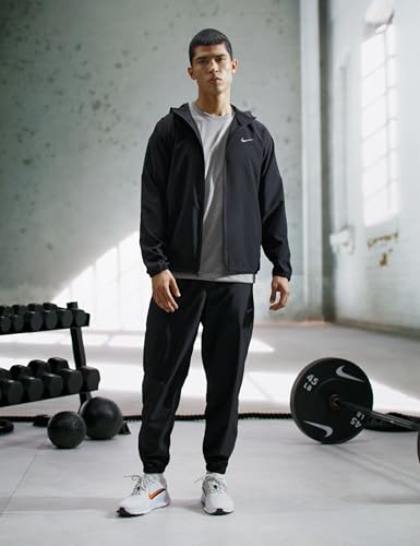 Nike Men's Dri-FIT Tapered Running Pants Medium Black Reflective Silver