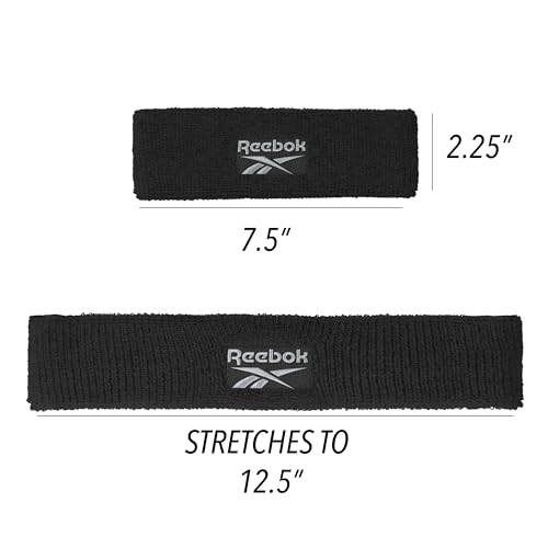 Unisex 2.25-Inch Workout Headband Black with Stay Dry Technology