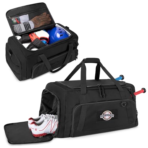 Baseball Duffle Bag with Bat Holder and Shoe Compartment for Softball