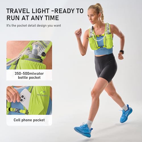 Yellow Hydration Running Vest with 1.5L Water Bladder - Breathable & Adjustable