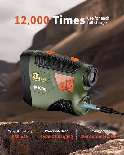 Green Range Finder for Hunting and Archery, 1000 Yards, Angle & Horizontal Distance