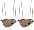 JKsmart 2 Pack Kids Swing Seat with Adjustable Rope & Safety Hooks, Heavy Duty Indoor/Outdoor Toddler Swing Brown