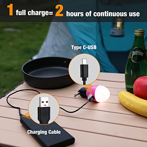 EverBrite Pink Rechargeable Camping Light with 3 Modes & Memory Function - Portable Tent Lantern