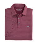 Vineyard Vines St. Jean Stripe Sankaty Polo Large Coastal Crimson Men’s Performance Shirt