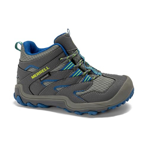 Merrell Chameleon 7 Mid A/C Kids Waterproof Hiking Shoes Grey/Blue Size 7 Big Kid