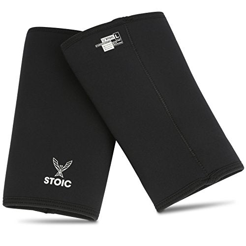 Neoprene Knee Sleeves for Weightlifting Support - Black, Medium 36.5-39 CM