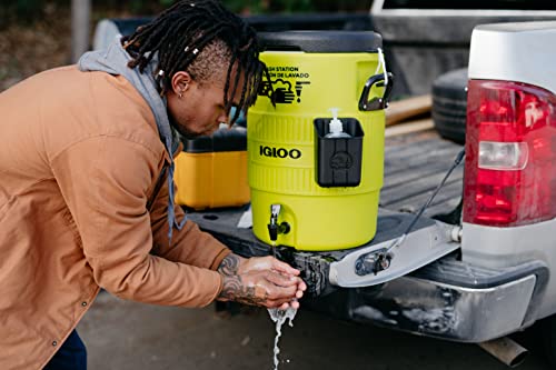 Acid Green 10 Gallon Igloo Sports Cooler with Spout & Handwashing Station