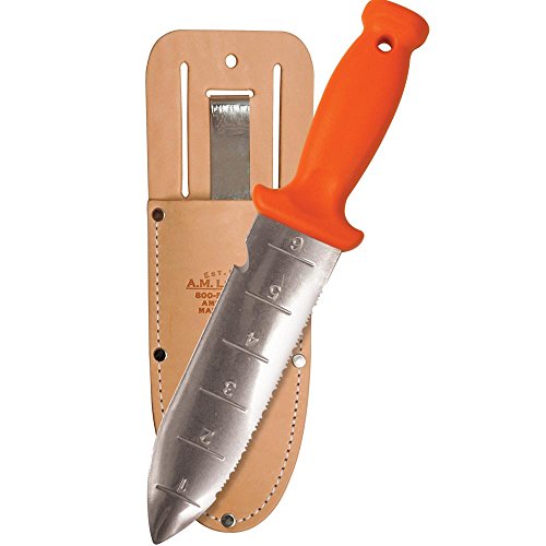 Deluxe Soil Knife with Leather Sheath - 6-Inch Stainless Steel Garden Tool