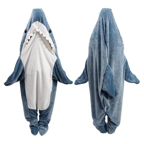 Adult Shark Blanket Hoodie with Fin & Tail - XXXL for 69-73 Inch Height
