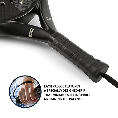 Gray Carbon Fiber Padel Racket with EVA Memory Foam Core Lightweight
