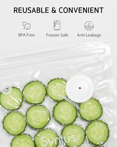 Compact Food Vacuum Sealer with Reusable Bags - Cordless & Portable