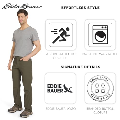Eddie Bauer Men's Rainier Pants - 40W x 30L Slate Green, Waterproof, Active Fit