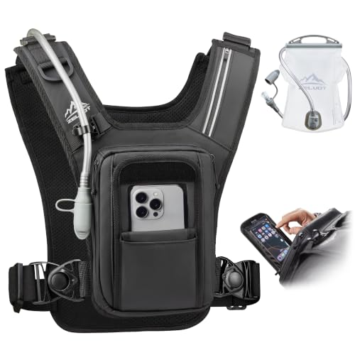 Zelvot Black Medium-Large Chest Pack for Hands-Free Filming & Hydration