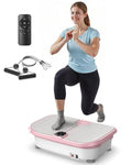 FEIERDUN Vibration Plate Exercise Machine, 400 LBS Capacity Vibration Plate for Lymphatic Drainage, Max Space for Whole-Body Workout & Relaxation at Home-Pink