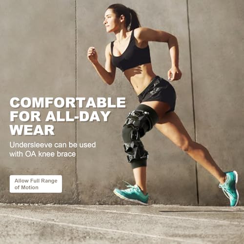 Large Knee Brace Undersleeve - 2 Pack for Men & Women, Closed Patella