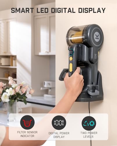 Fanttik V10 Ultra Deluxe Cordless Handheld Vacuum with 17kPa Suction, Foldable Nozzle & Charging Base