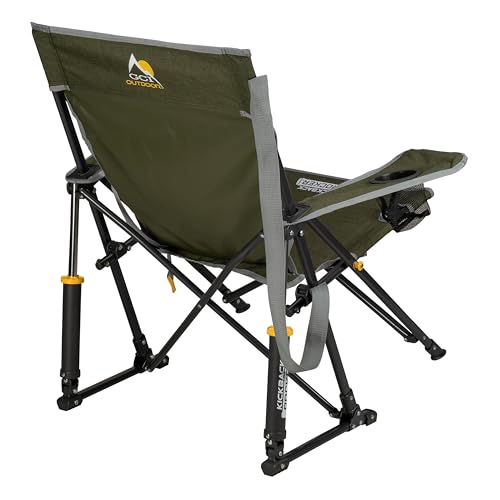 GCI Outdoor Kickback Rocker Camping Chair - Portable Folding Rocking Chair, Loden Green