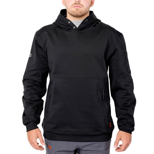 BRUNT Tech Hoodie Men 2XL Black - Casual Athletic Sweatshirt for Sports & Lounge