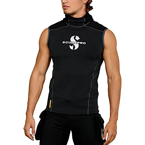 Men's Hooded Thermal Vest - Black, Medium - Diving & Snorkeling Gear