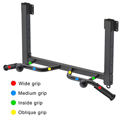 Joist Ceiling Mounted Pull Up Bar with Punching Bag Hanger - Heavy Duty Adjustable Fitness Equipment