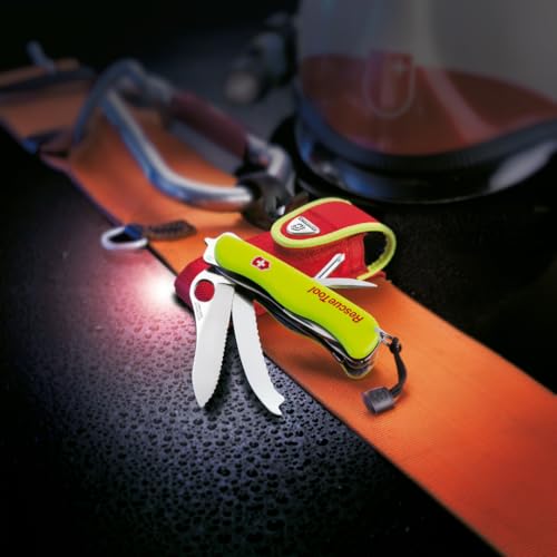 Victorinox Rescue Tool Swiss Army Knife - 13 Functions, Fluorescent Yellow, Old Packaging