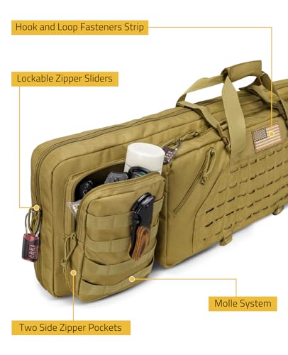 42-Inch Tactical Rifle Case Double Gun Bag Backpack Flat Dark Earth