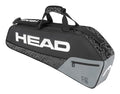 Black Tennis Racquet Bag - Holds 3 Racquets with Adjustable Strap