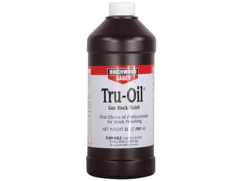 Birchwood Casey Fast-Drying Long-Lasting Water-Resistant Oil-Based Tru-Oil Stock Finish Bottle, 32 Ounce