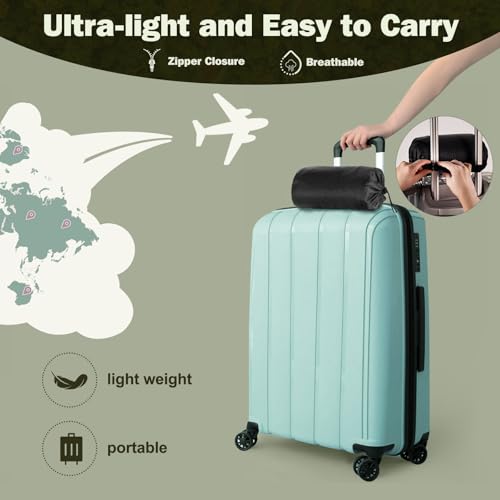 Travel Pillow with Memory Foam and Washable Cover - Gray