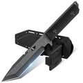 Dragon Creek Tactical Knife Kydex Sheath - Black, D2 Steel Outdoor Survival Knife