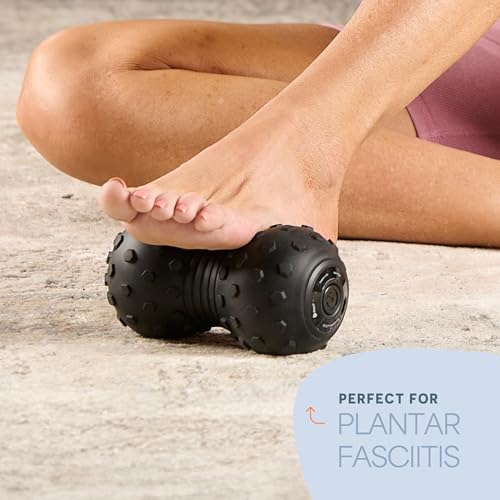Black LifePro Velocity Vibrating Peanut Massage Ball - 4 Vibration Modes for Deep Tissue Relief