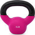 5lb Pink Vinyl Coated Cast Iron Kettlebell for Strength Training & CrossFit
