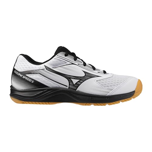 Mizuno Women's Cyclone Speed 5 Volleyball Shoe - White/Black, Size 7.5, Beginner Court Shoe