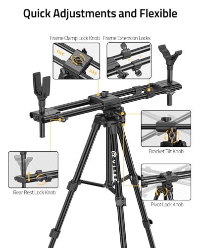 CVLIFE Adjustable Shooting Tripod for Rifles and Crossbows - Heavy Duty Hunting Rest