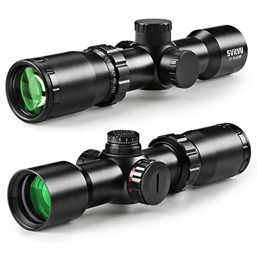 SVITVU Crossbow Scope 1.5-5x32 Red/Green Illuminated Reticle Waterproof 300-450FPS