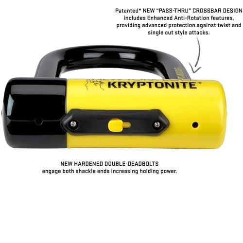 Kryptonite New York Fahgettaboutit Mini Bike U-Lock - Heavy-Duty 18mm Steel Shackle, High Security