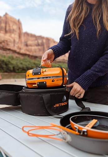 Jetboil Genesis Basecamp Orange Backpacking Camping Stove with Cookware System