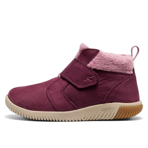 KEEN Girls' KNX Middie Barefoot Hiking Shoes - Little Kid Fig & Lilas, Size 8