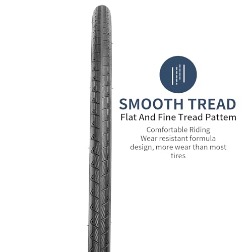 Black 700x25C Road Bike Tires with Tubes & Rim Strips - 2 Pack