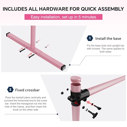 4FT Height Adjustable Freestanding Ballet Barre for Home & Studio Fitness