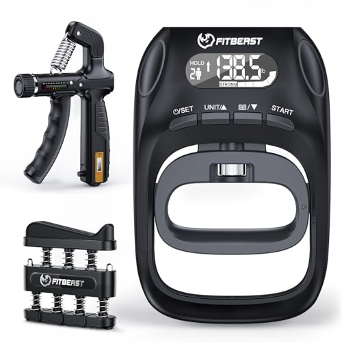 Grip Strength Trainer Kit with Digital Tester & Adjustable Hand Gripper