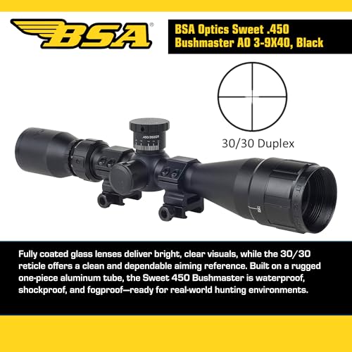 3-9x40 for .450 Bushmaster - Adjustable Objective, Fully Coated Lenses