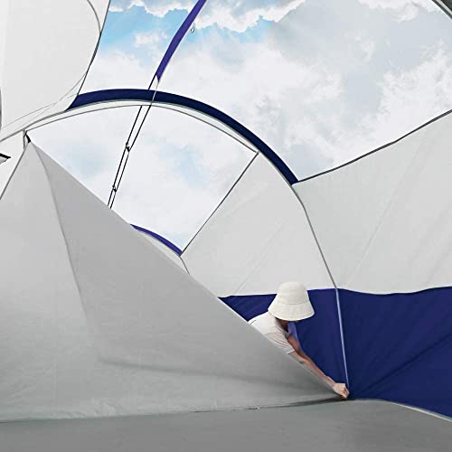 CAMPROS CP 8 Person Camping Tent with Room Divider, Rainfly, Blue, Weather-Resistant