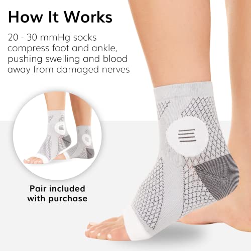 Neuropathy Compression Socks Large Gray 3 Pairs - Foot & Ankle Relief