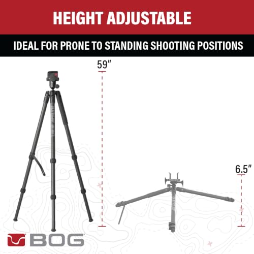 Carbon Fiber Hunting Tripod with Arca Swiss Mount & Gun Clamp - BOG DeathGrip
