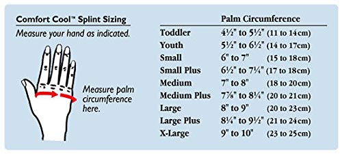 North Coast Medical Comfort Cool CMC Restriction Splint, Left, Small Plus, Black