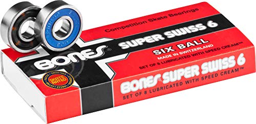 Bones Swiss 6 Skateboard Bearings 8-Pack for High-Speed Performance