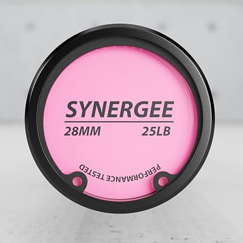 Synergee 25LB Pink Olympic Barbell - 350lb Capacity for Weightlifting