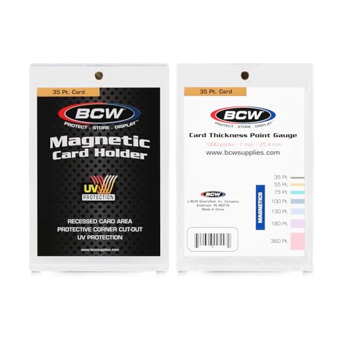 BCW Magnetic Card Holders with UV Protection - 35pt Trading Card Sleeves, 40 Count